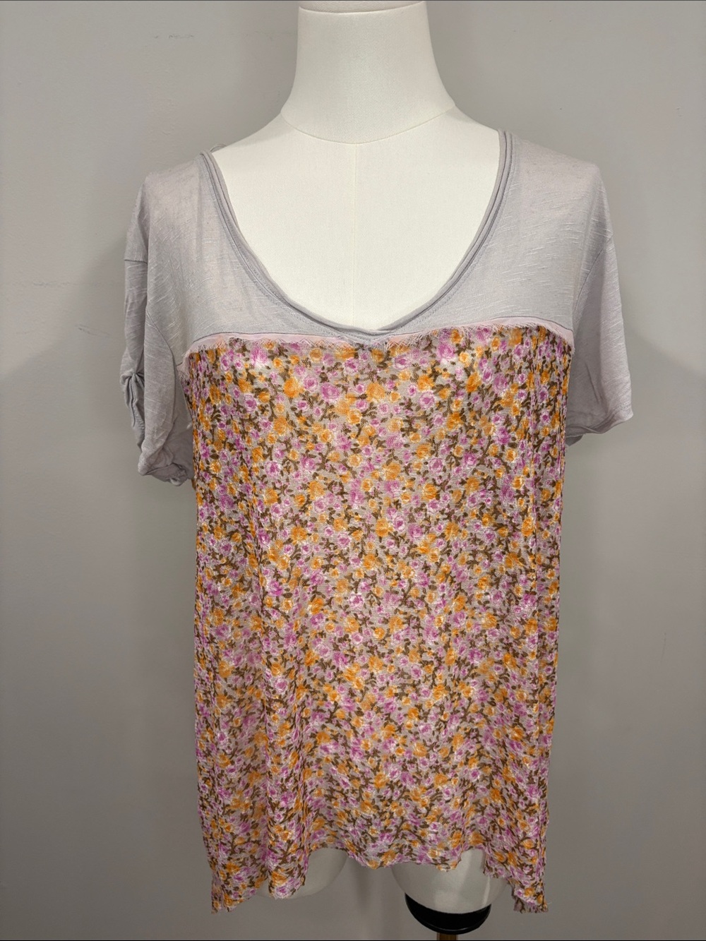 Free People Floral Purple Bohemian high low top small